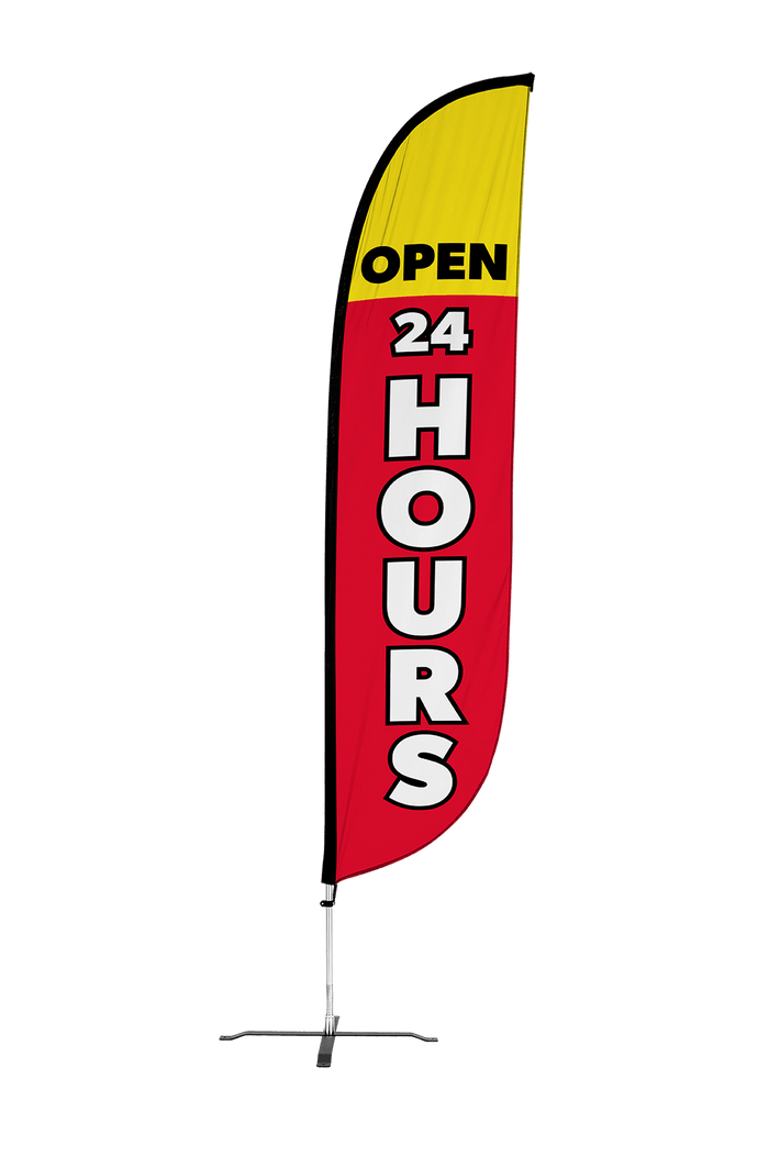 Open 24 Hours Feather Flag
