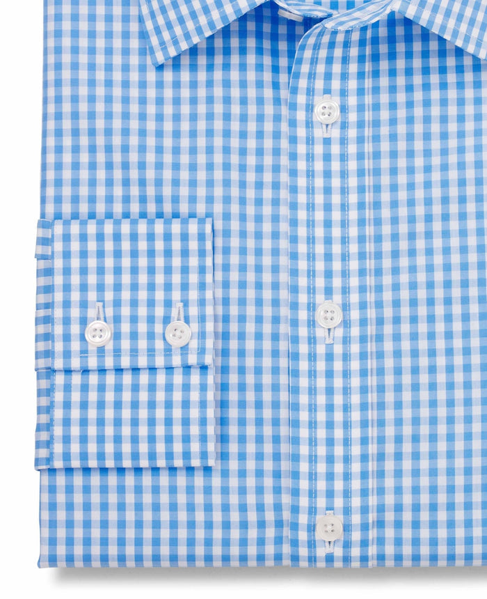 oswald blue white gingham made to measure shirt cuff detail