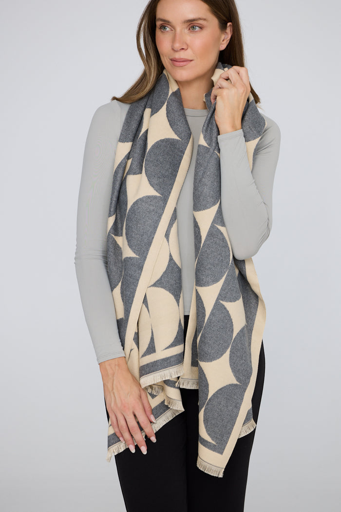 Holiday Life Paloma Geometric Scarf in Grey | Women's Scarves | Gretel Lane