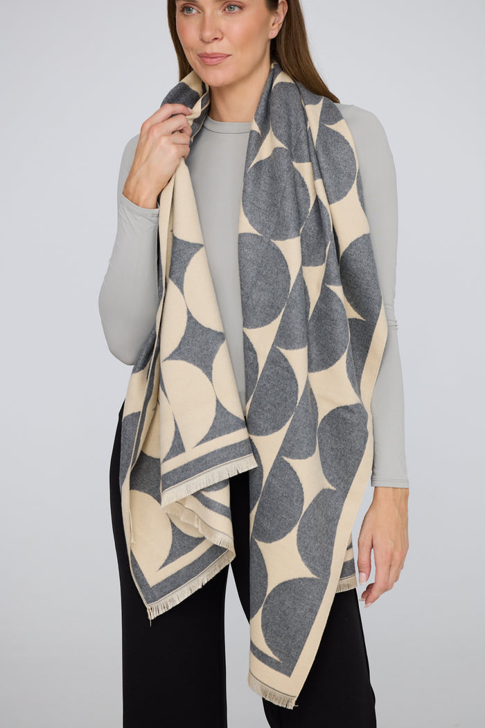 Holiday Life Paloma Geometric Scarf in Grey | Women's Scarves | Gretel Lane