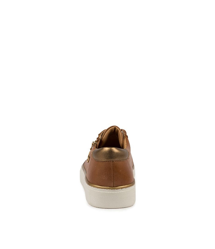 Ziera Women's Tan Zip up Pamela Sneaker | Gretel Lane