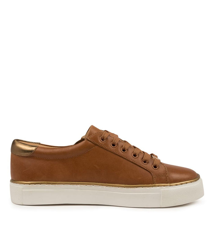 Ziera Women's Tan Zip up Pamela Sneaker | Gretel Lane