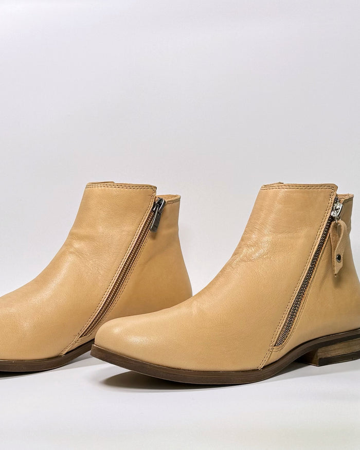 Parade Twin Zip Ankle Boots (Straw)