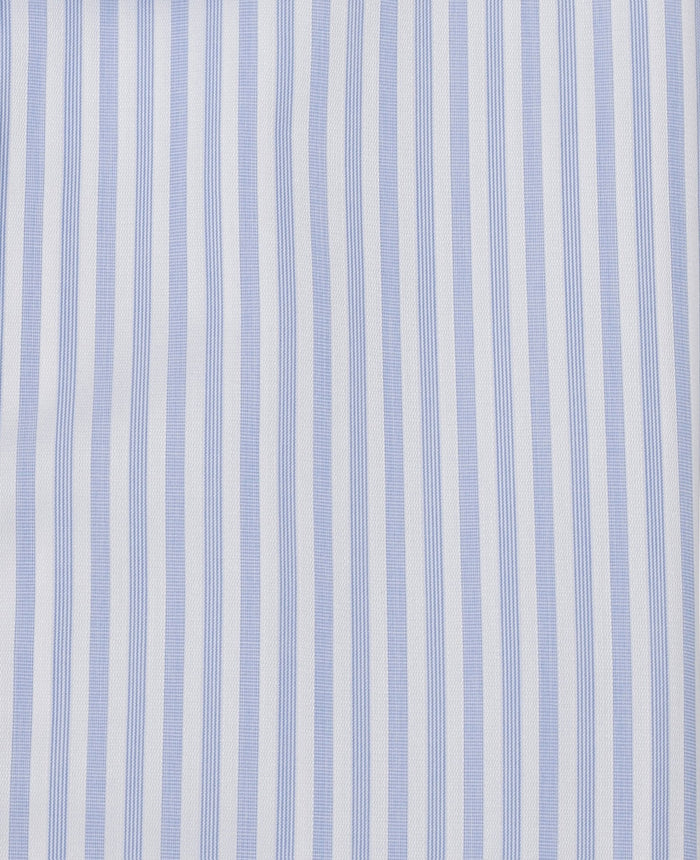 patrick blue satin stripe made to measure shirt fabric detail