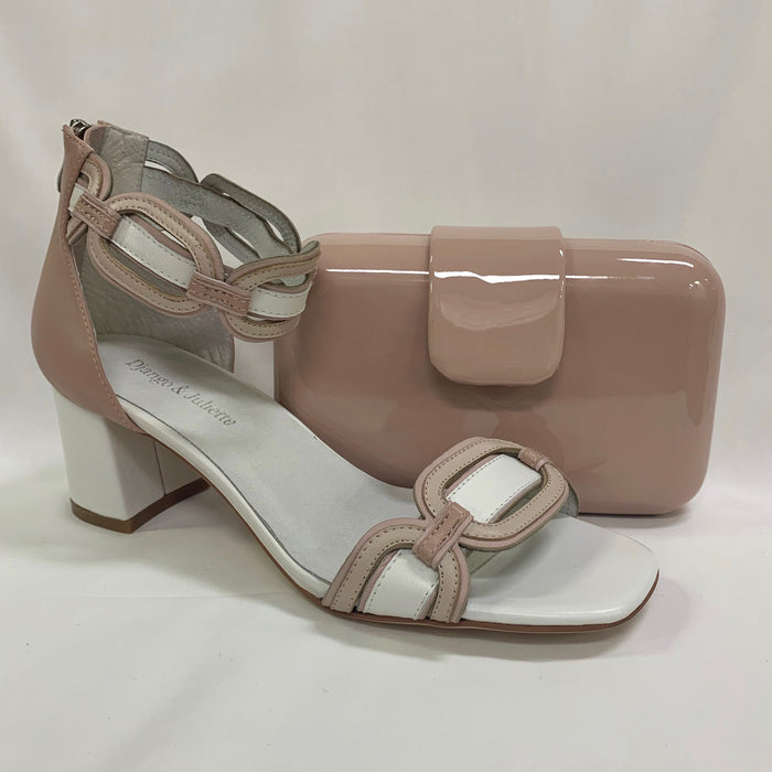 Pebbler Leather Heeled Sandals (White Multi)