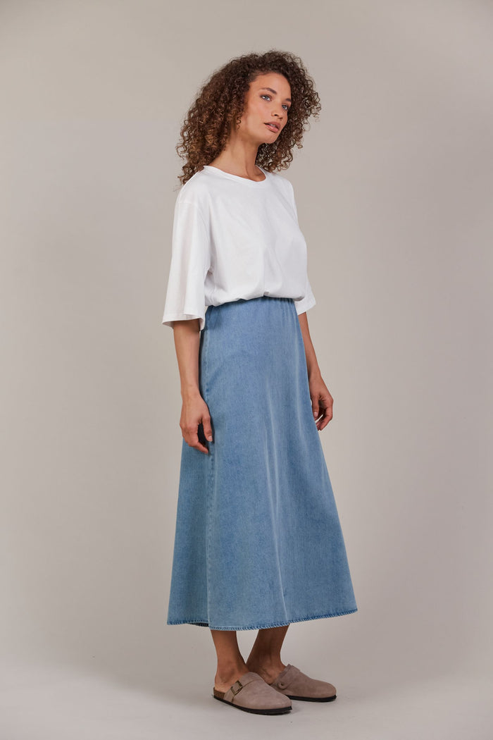Pepi Denim Midi Skirt (Denim)