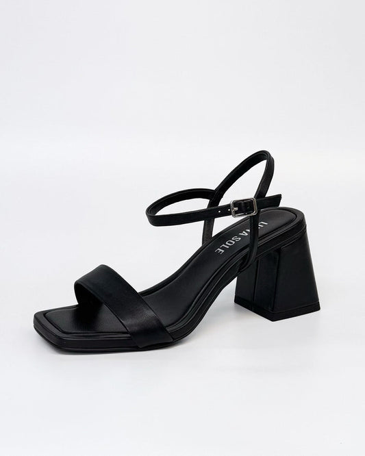 Luna Sole Petra Women's Heel Sandal Black Leather | Women's Footwear | Gretel Lane