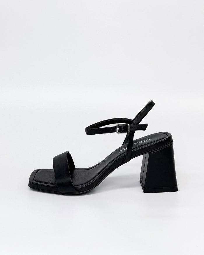 Luna Sole Petra Women's Heel Sandal Black Leather | Women's Footwear | Gretel Lane