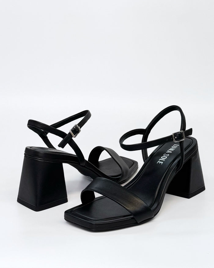 Luna Sole Petra Women's Heel Sandal Black Leather | Women's Footwear | Gretel Lane