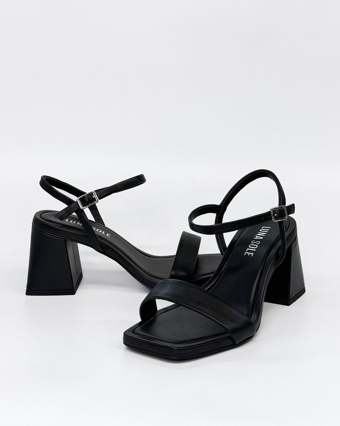 Luna Sole Petra Women's Heel Sandal Black Leather | Women's Footwear | Gretel Lane