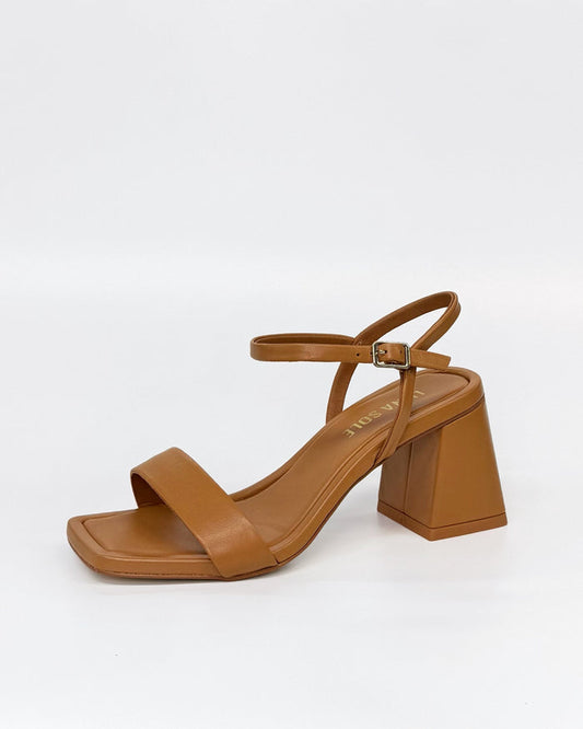 Luna Sole Petra Women's Square Heel Sandal Coconut Leather | Women's Shoes | Gretel Lane