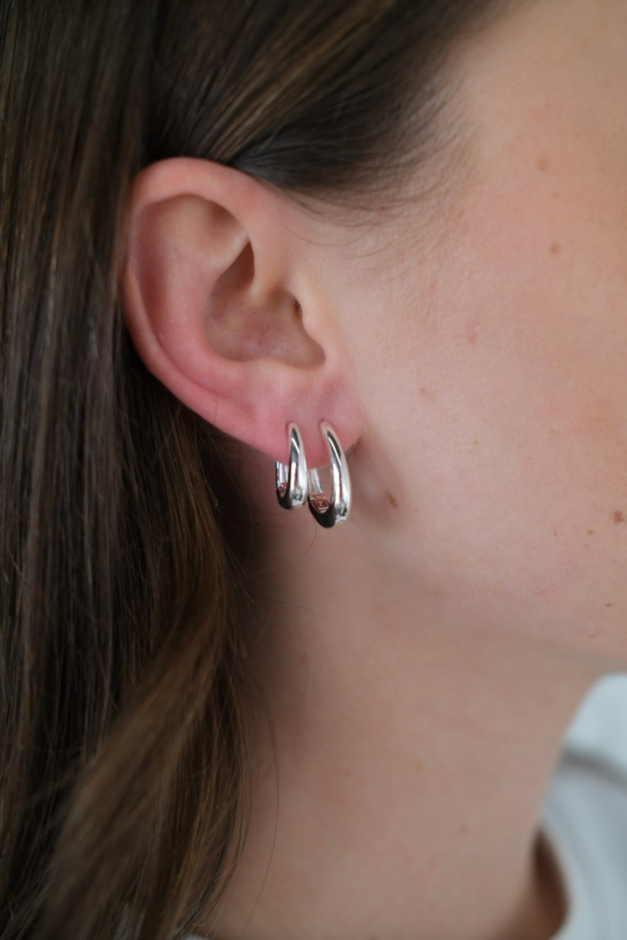 Zafino Pia Large Hoop Earrings Silver | Women's Jewellery | Gretel Lane