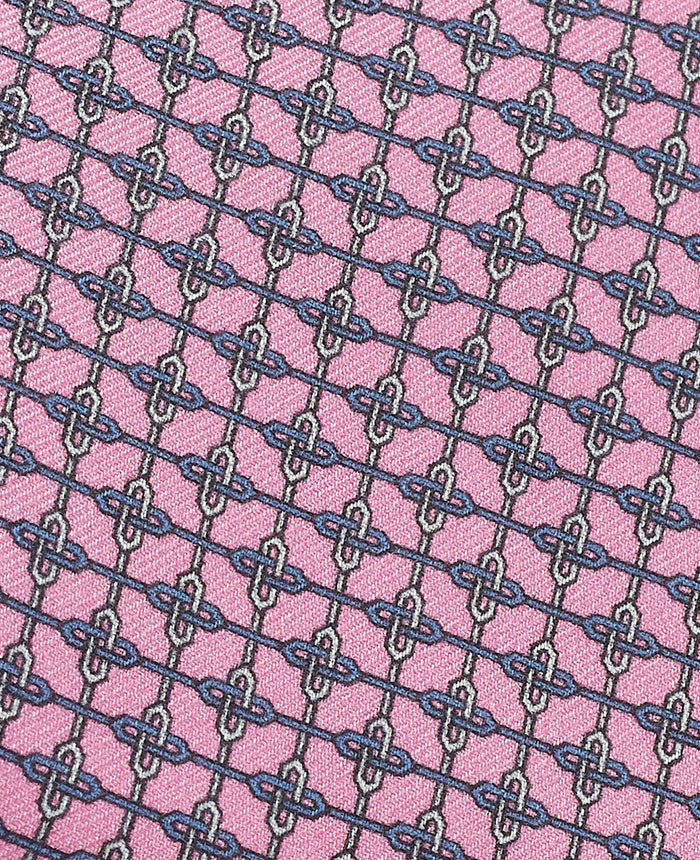 Men's Pink Chain Silk Tie fabric detail