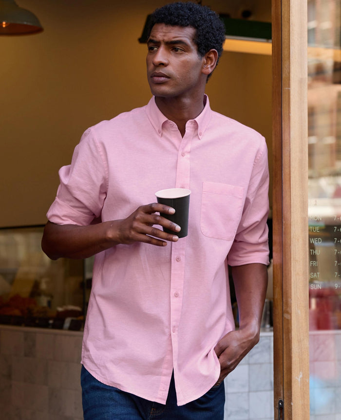 Pink Linen Cotton Classic Fit Button-Down Casual Shirt