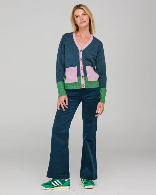 Boom Shankar Women's Blue Multi Poet Knit Cardigan | Gretel Lane