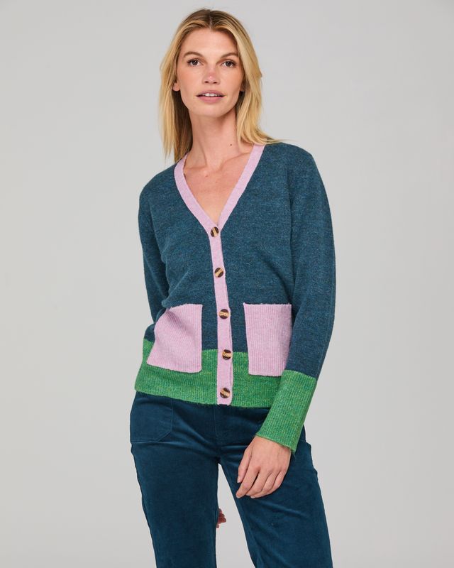 Boom Shankar Women's Blue Multi Poet Knit Cardigan | Gretel Lane