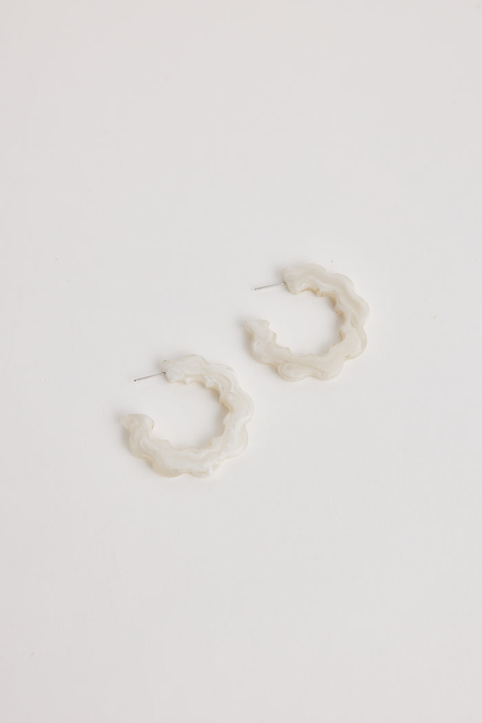 Polar Earrings (White Marble)