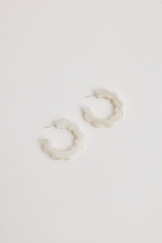 Polar Earrings (White Marble)