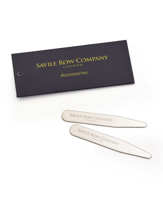 Men's Polished Silver Stainless Steel Collar Stiffeners