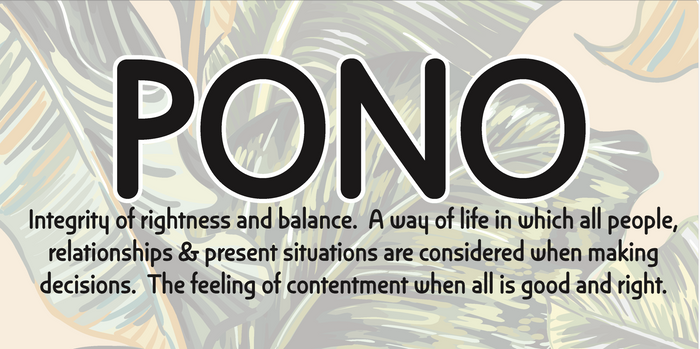 PONO WOOD SIGN