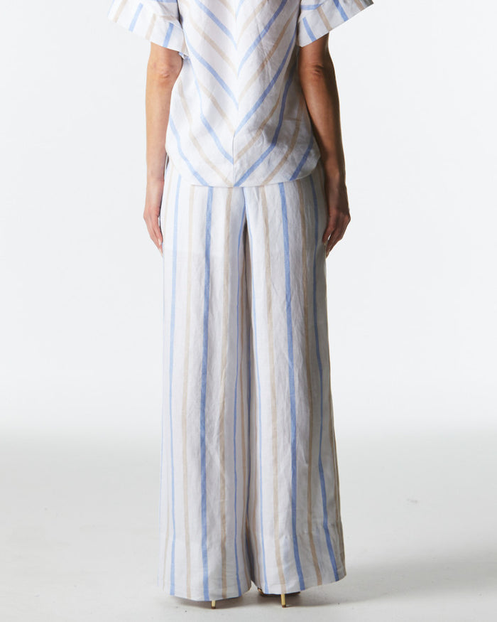 Poolside Wide Leg Pants (Stripe)