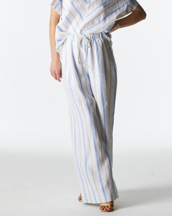 Poolside Wide Leg Pants (Stripe)