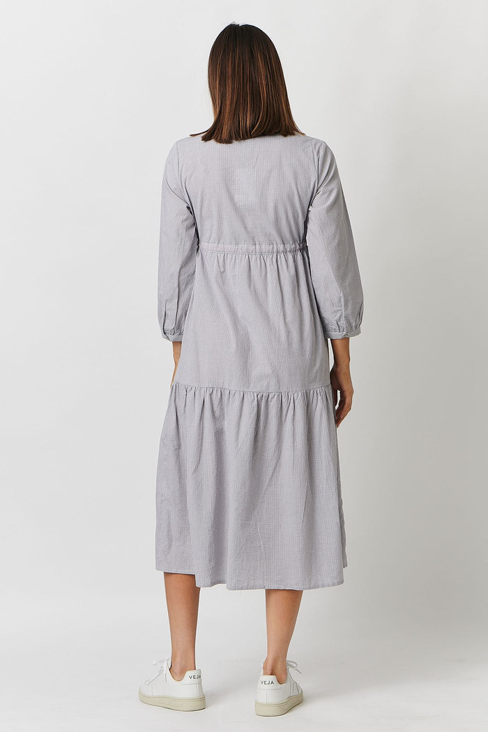 Naturals by O&J POP18 Grey Check Midi Dress