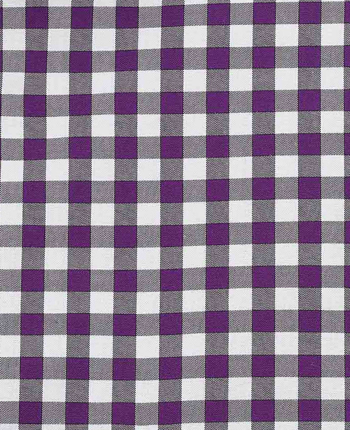 Men's Purple Gingham Check Classic Fit Formal Shirt With Single Cuffs fabric detail