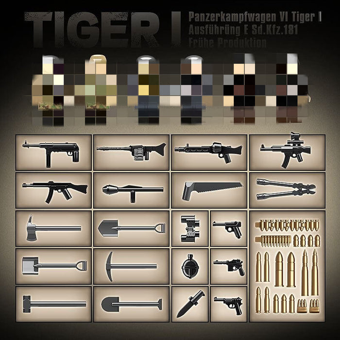 Quanguan 100244 Tiger I Heavy Tank Afobrick