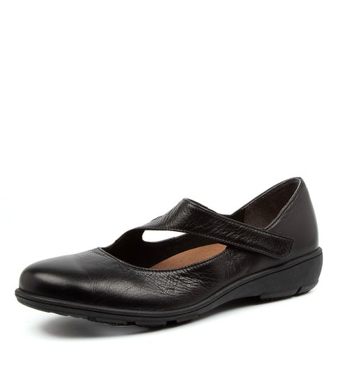 Quant Leather Mary Jane Shoes (Black)