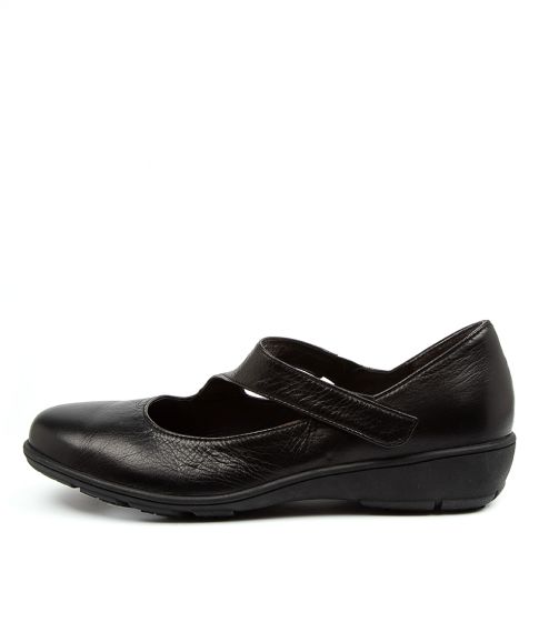 Quant Leather Mary Jane Shoes (Black)