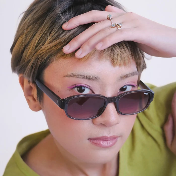 Roc Rad Rectangular Sunglasses Grey Gradient Brown | Women's sunglasses | Gretel Lane
