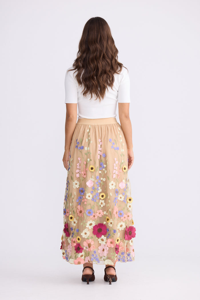 Brave + True Radiance Embroidered Tulle Skirt in Garden Flowers | Women's Clothing | Gretel Lane