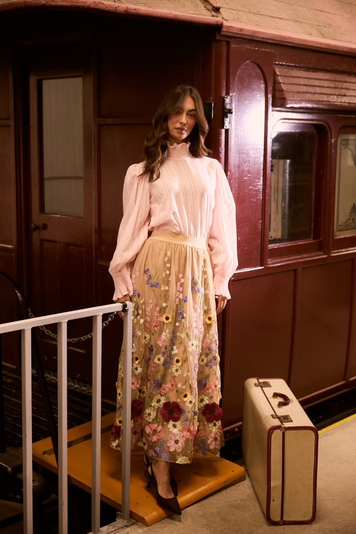 Brave + True Radiance Embroidered Tulle Skirt in Garden Flowers | Women's Clothing | Gretel Lane