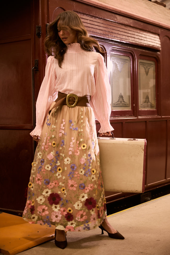Brave + True Radiance Embroidered Tulle Skirt in Garden Flowers | Women's Clothing | Gretel Lane