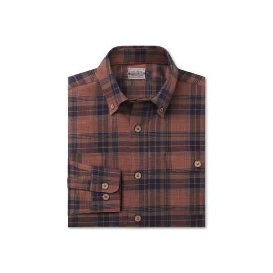 Stone Brown & Navy Plaid