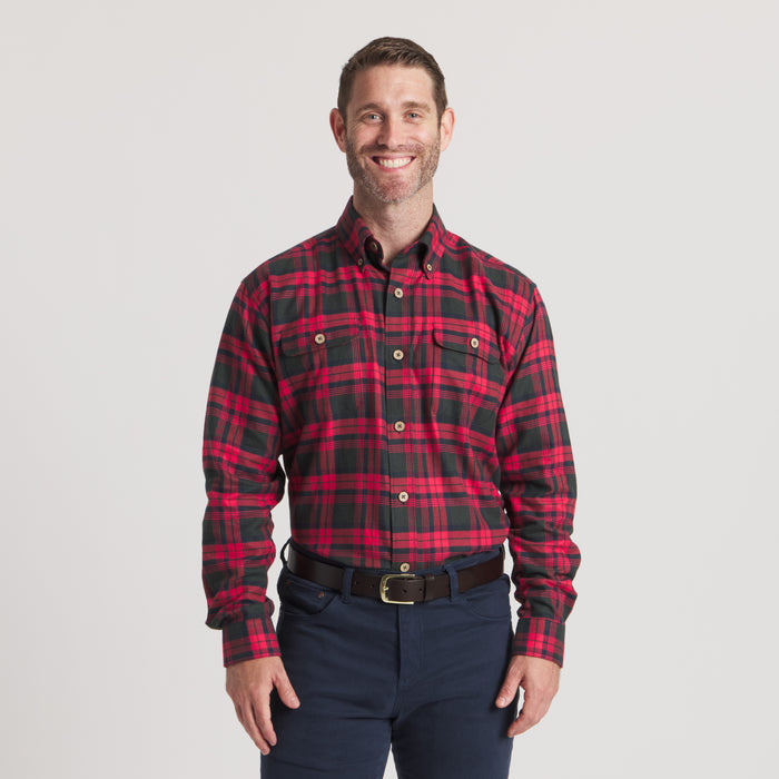 Navy & Red  Plaid | On Model | Front