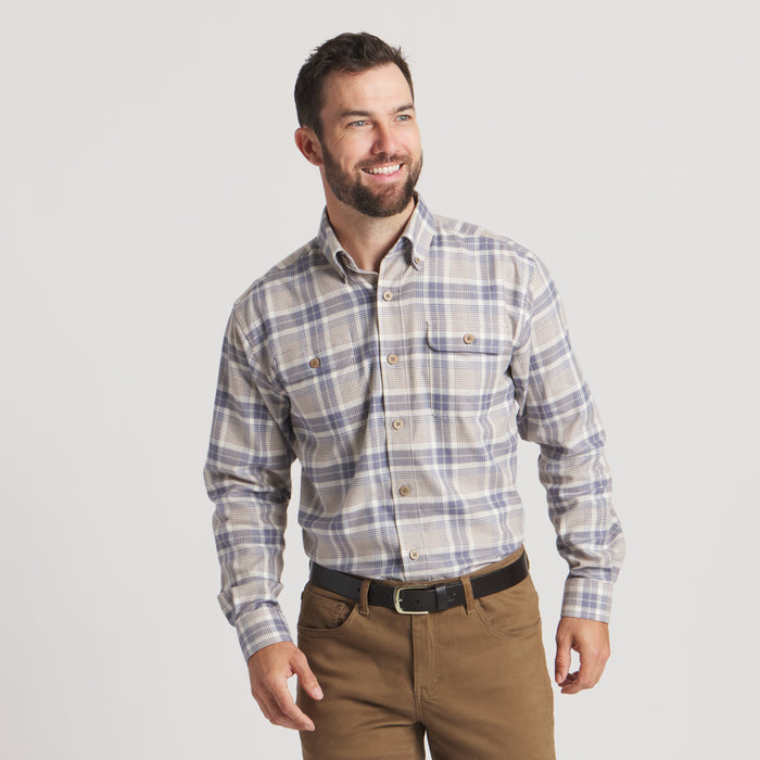 Oatmeal & Blue Plaid / Extra Small