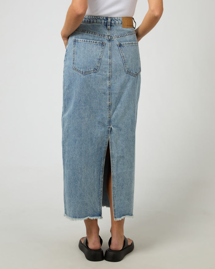 Ray Maxi Skirt in Light Denim | Gretel Lane