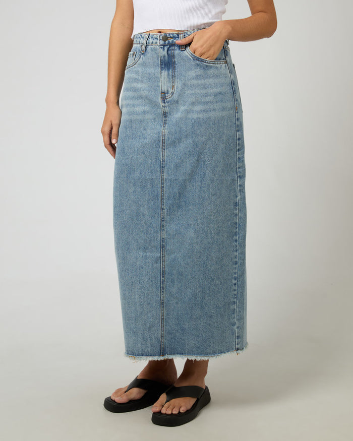 Ray Maxi Skirt in Light Denim | Gretel Lane
