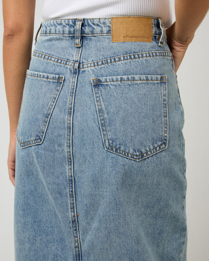 Ray Maxi Skirt in Light Denim | Gretel Lane