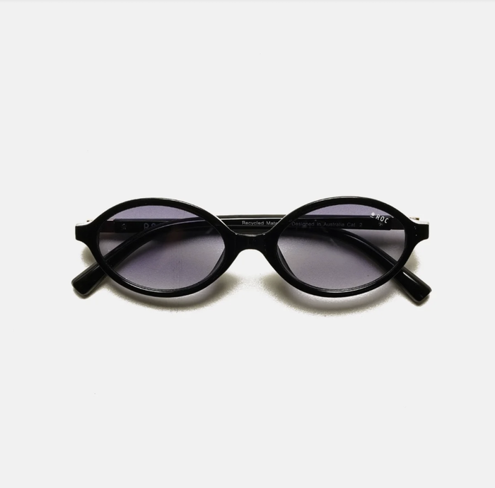 ROC Reboot Oval Sunglasses Black-Blue | Women's Eyewear | Gretel Lane