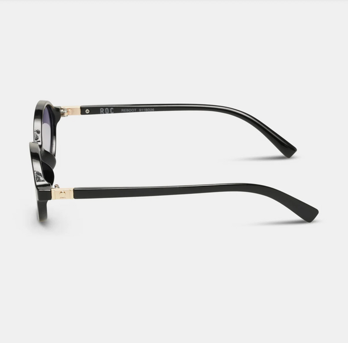 ROC Reboot Oval Sunglasses Black-Blue | Women's Eyewear | Gretel Lane