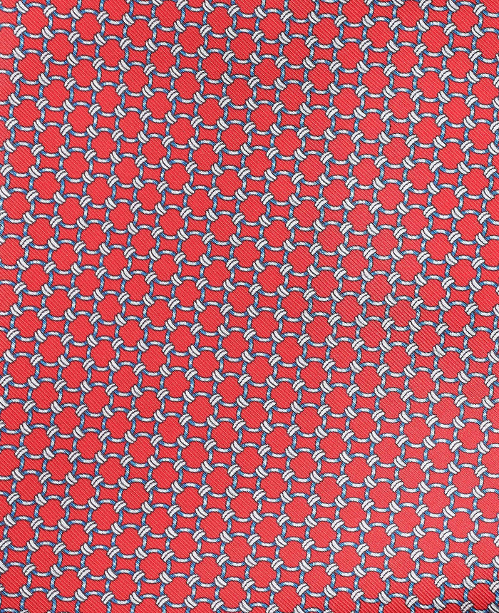 Men's Red Chain Silk Pocket Square fabric detail
