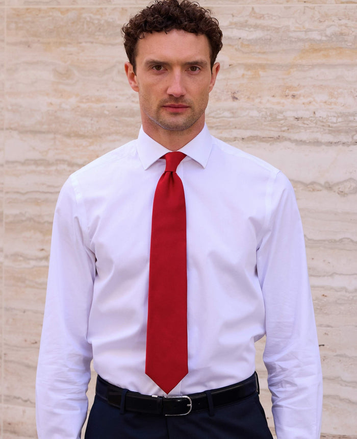 Red Fine Twill Silk Tie