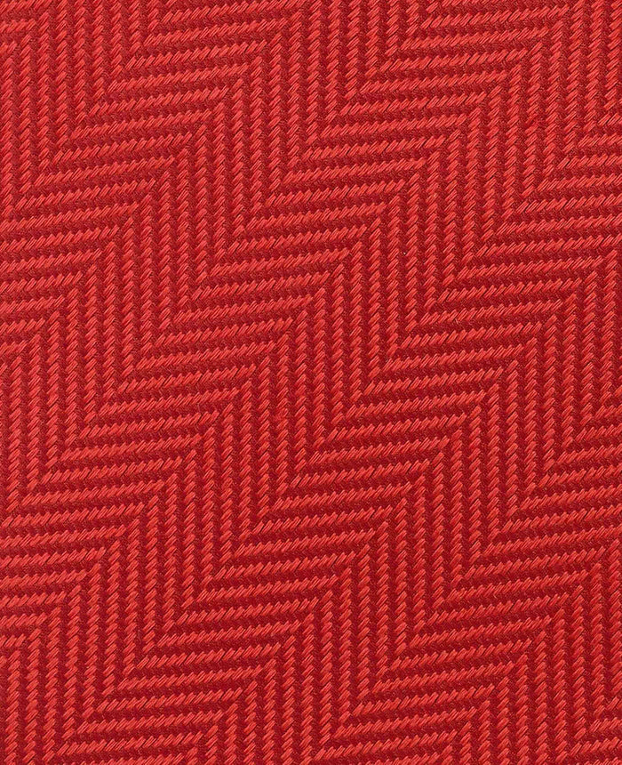Men's Red Herringbone Seven Fold Silk Tie fabric detail