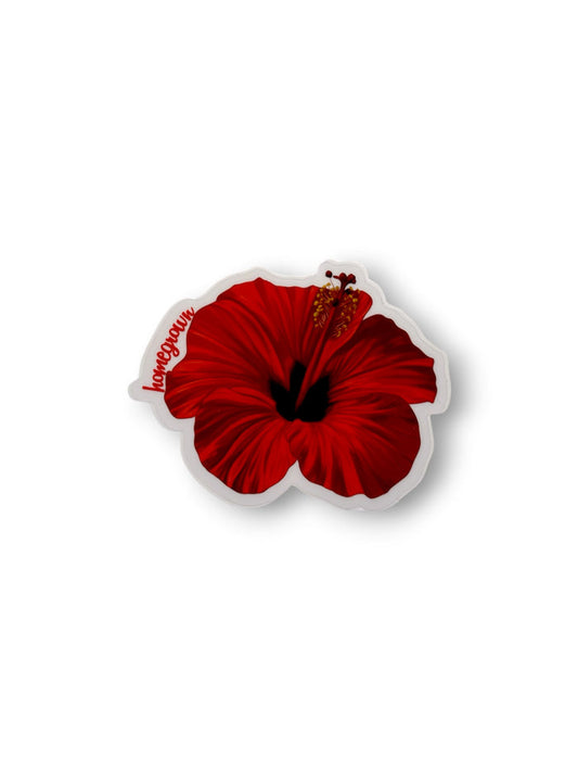 RED HIBISCUS STICKER