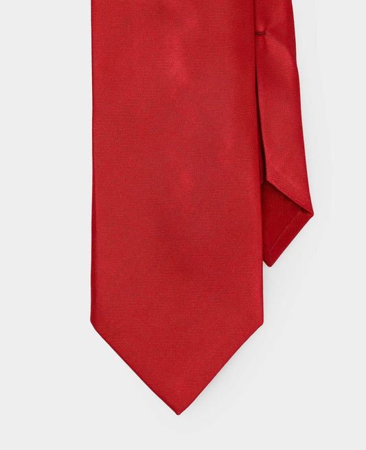 Men's Red Seven Fold Silk Tie