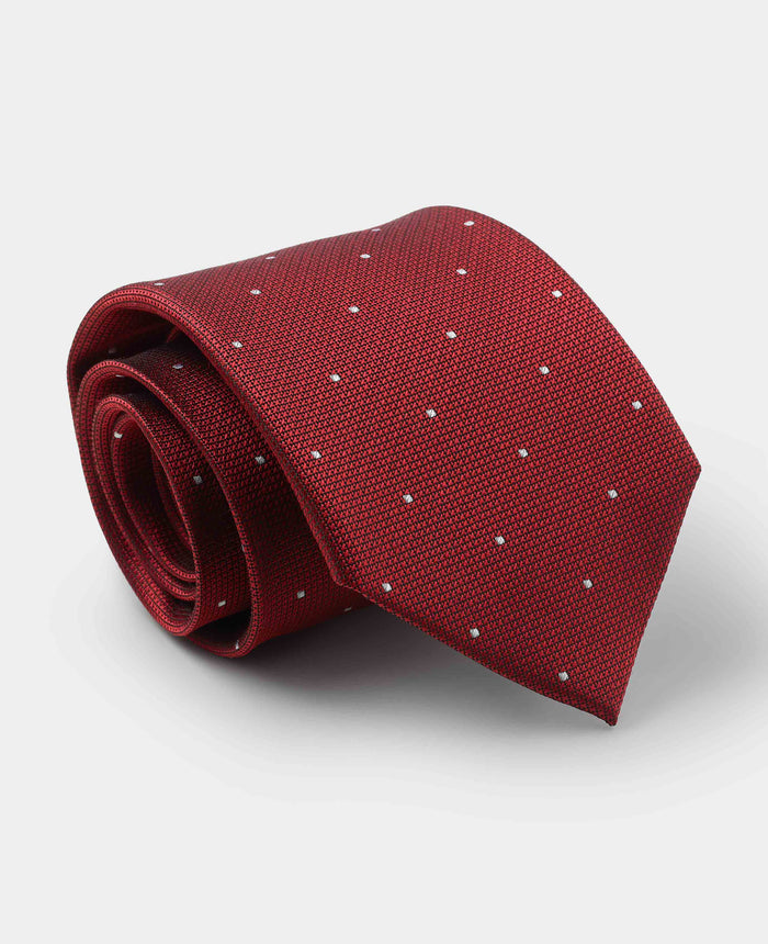 Men's Red Spot Silk Tie rolled up