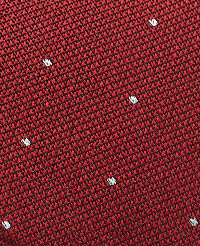 Men's Red Spot Silk Tie fabric detail